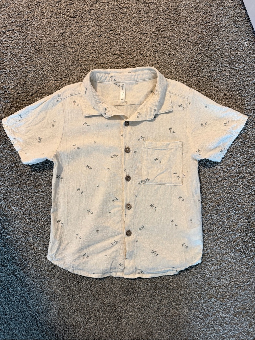 Rylee + Cru Short-Sleeve Button-Down with Palm Print 4-5Y